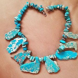 Bold style, colored jasper necklace